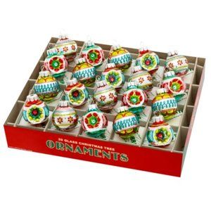 Shiny Brite Festive Fete Ball Multicolor Reflector Mini Ornament Set 20 1.2"